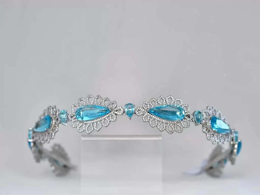 Acessório para Noiva | Tiara para Noiva Gota Azul Turquesa